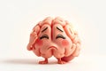 Bright sad or thinking brain holding hand on head forgetting or remember something Royalty Free Stock Photo