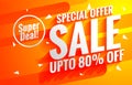 Bright sale background poster in orange color