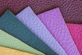 Bright samples of colorful genuine leather, texture, for background.