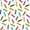 Bright school color pencils seamless pattern