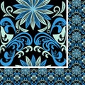 Bright seamless blue Pattern on a black background Royalty Free Stock Photo