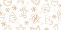 bright seamless gingerbread and snowflake christmas winter background