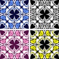 Bright seamless ornamental Pattern in four variants.