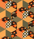 Bright seamless patchwork pattern from different colorful elements Royalty Free Stock Photo