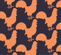 Bright seamless pattern with rooster