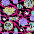 Bright seamless pattern 80s 90s style