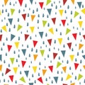 Bright seamless pattern with triangles and drops