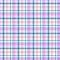 Bright seamless pinstripe checkered pattern. Stripes of azure, pink and yellow colors, white background Royalty Free Stock Photo