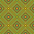 Bright seamless pixel pattern in Mexican style