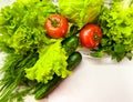 Bright seasonal vegetables on an abstract light surface Royalty Free Stock Photo