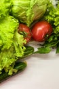 Bright seasonal vegetables on an abstract light surface Royalty Free Stock Photo