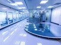 Bright Semiconductor Manufacturing Lab Room Royalty Free Stock Photo