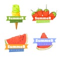 Set of summer logos Royalty Free Stock Photo