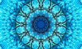 Bright shades of blue of a very detailed mandala Royalty Free Stock Photo