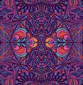Bright shamanic psychedelic pattern. Vector hand drawn design style