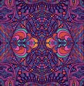 Bright shamanic psychedelic pattern. Vector hand drawn design style Royalty Free Stock Photo