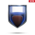 Bright shield in the boxing helmet inside. Vector.