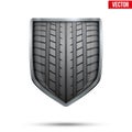 Bright shield in the racing tire inside. Vector. Royalty Free Stock Photo