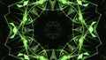 Bright shimmering mandala with neon lines. Motion. Hypnotic animation of bright moving mandala. Mandala with neon lines