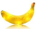 Glass banana on white background