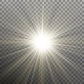 Bright shining star. Bursting explosion. Transparent effect. EPS 10 vector