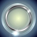 Bright shiny background with metal circle frame