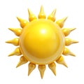 Shiny Yellow Sun Icon with Black Background Royalty Free Stock Photo