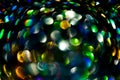 Bright shiny glowing bokeh art background. Festive abstract colorful background with bokeh defocused lights. Lights Royalty Free Stock Photo