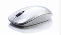 Shiny Silver Wireless Computer Mouse with Scroll Wheel on White Background wireless mouse Royalty Free Stock Photo