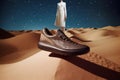 Bright shoes alien mars planet. Generate ai