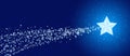 Bright Shooting Star in Blue Night Sky Banner Royalty Free Stock Photo