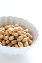 Boiled soy bean on white bowl