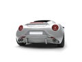 Bright silver luxury sports car - tail view Royalty Free Stock Photo