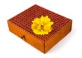 Bright simple brown box for make-up, jewelry, decorations with b