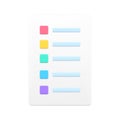 Bright simple check list icon 3d vector illustration checklist with line and checkmark for checking