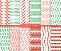 Bright and simple red red and green pattern set Royalty Free Stock Photo
