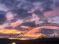 The bright sky over the bridge