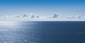 Bright sky with small clouds suspended in the sky over a calm sea in French Riviera France Royalty Free Stock Photo