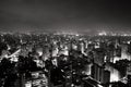 Bright skyline of the city of Sao Paulo, Brazil`s largest city, during the evening/night. Royalty Free Stock Photo