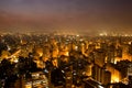 Sao Paulo metropolis at night: the bright skyline of the city of Sao Paulo, Brazil`s largest city, during the evening/night. Royalty Free Stock Photo