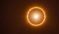 Bright solar eclipse with radiant corona and starburst effect on dark background Royalty Free Stock Photo