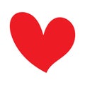 Bright Solid Red Love Heart Symbol Simple Vector Icon Graphic Isolated on White Background Royalty Free Stock Photo