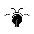 Bright solutions black icon, concept illustration, vector flat symbol, glyph sign.