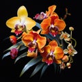 Phalaenopsis orchid flowers isolated on a black background Royalty Free Stock Photo