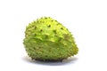 Bright soursop isolated on white background. Guyabano photo in lightbox.