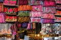 Bright souvenir bags from a market in Thailand