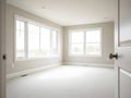 Bright and spacious empty room with large windows Royalty Free Stock Photo