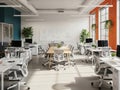Modern office space with collaborative workstations Royalty Free Stock Photo