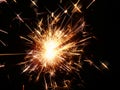 Bright sparklers on black background Royalty Free Stock Photo
