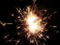 Bright sparklers on black background Royalty Free Stock Photo